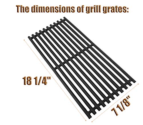 18 1/4" Stainless Steel Emitter Plates and Cast Iron Cooking Grill Grates Replacement Parts for Charbroil 463224912, 463231711, 463241413, 463241414, 463247209, 463271314, 466231711, Kenmore 463268107 - Grill Parts America