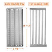 BQMAX 18 7/16" Grill Parts for Charbroil Tru-Infrared 463270613 463270612 463270614 463246910 463270610 463243911 463243812 466247110 463270611, Stamped Stainless Steel Emitter and Cooking Grid - Grill Parts America
