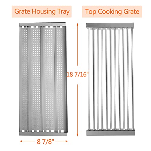 BQMAX 18 7/16" Grill Parts for Charbroil Tru-Infrared 463270613 463270612 463270614 463246910 463270610 463243911 463243812 466247110 463270611, Stamped Stainless Steel Emitter and Cooking Grid - Grill Parts America
