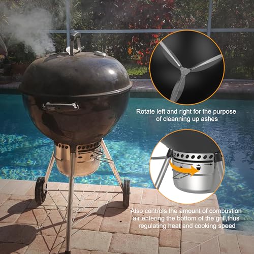 Charcoal Basket Briquet Holders/Ash Catcher and One-Touch Cleaning System Accessories for 22-1/2" Weber Kettle Grill 7403,7444 Replacement Parts for Weber Charcoal, Master Touch Series Grills - Grill Parts America