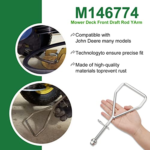 M146774 Front Draft Arm w/Hardware Kit, for John Deere M146774A M147976 M147976A M125229 AM123069, Fits Lawn Tractor LT133, LT150, LT155, LT160, LT166, LT170, LT180, LTR155, LTR166, SST16, SST18 - Grill Parts America