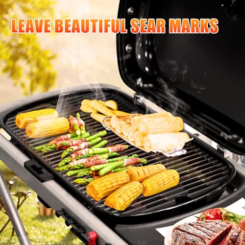 Uniflasy Cast Iron Grate for Weber Traveler Portable Gas Grill, fits Weber 9010001 9013001 9020001 9030001 Traveler Portable Gas Grill, Cooking Grill Grid Replacement Parts for Weber Traveler, 2PCS - Grill Parts America