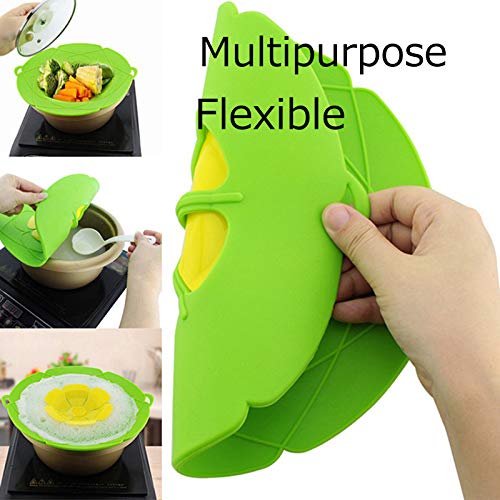 JOUDOO 1 Pack Spill Stopper Lid Cover and Overflow Stopper Lid Cover for Pans and Pots Boil, Boil Over Safeguard, Anti Spill Lid Fits Openings 5.5" to 9.5" in Diameter (Green) - Kitchen Parts America