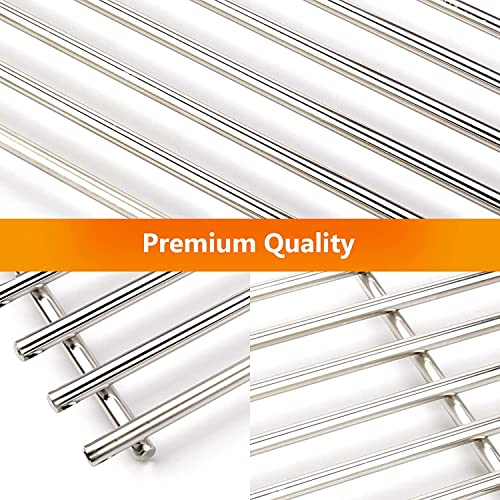 Hisencn Cooking Grates for Grill Master 720-0697, Nexgrill 720-0697E, Huntington Rebel Grill, Sunbeam 720-0697, Uniflame GBC091W, 17 3/16 inch Stainless Steel Solid Rod Cooking Grids, 2 PCS - Grill Parts America