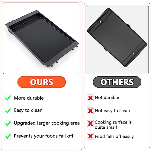 QuliMetal 7566 Grill Griddle for Weber Genesis 300 Series Gas Grills - Cast Iron Griddle Replacement Parts for Genesis E-310 E-320 E-330 S-310 S-320 S-330 EP-310 EP-320 EP-330 CEP-310 CEP-330 ESP-310 - Grill Parts America