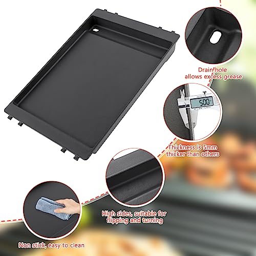 QuliMetal 7566 Grill Griddle for Weber Genesis 300 Series Gas Grills - Cast Iron Griddle Replacement Parts for Genesis E-310 E-320 E-330 S-310 S-320 S-330 EP-310 EP-320 EP-330 CEP-310 CEP-330 ESP-310 - Grill Parts America