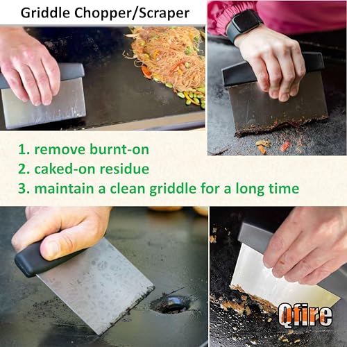 Replacement Griddle Scraper for Blackstone Scraper/Camp Chef/Member's Mark Gas Griddle, Heavy Duty Flat Top Grill Scraper for Traeger Flatrock/Cuisinart Griddle/Razor Griddle Accessories, Stainless - Grill Parts America