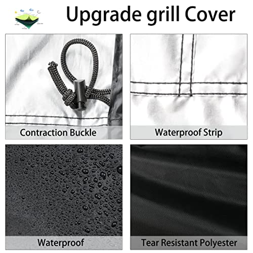 Grill Cover，58 inch BBQ Cover，420D Double Layer Fabric, Waterproof Weather Resistant, UV and Fade Resistant, Fits Weber Char-Broil Nexgrill Brinkmann and More - Grill Parts America
