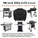 Grill Cover, BBQ Cover 58 inch,Waterproof BBQ Grill Cover,UV Resistant Gas Grill Cover,Durable and Convenient,Rip Resistant,Black Barbecue Grill Covers,Fits Grills of Weber,Brinkmann etc - Grill Parts America