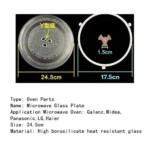 Diameter 9.6inch/24.5cm Thickened Heat Resistant Microwave Glass Plate Turntable Tray Accessories for Small Microwave - Grill Parts America