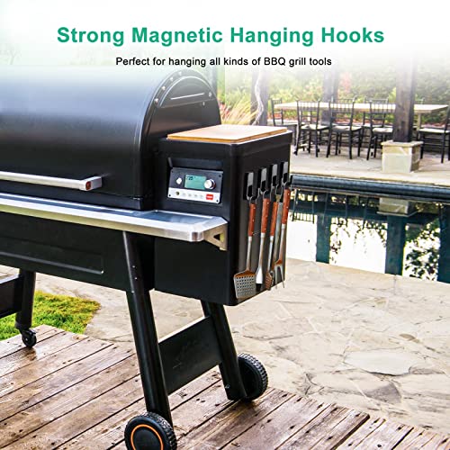 Cnosky Magnetic Grill Hooks, Tool Hook with Strong Neodymium Magnet, Non-Slip, Magnet Tool Holder for Traeger Pellet Grill Accessories, Used for Barbecue Tool Outdoor Grill Utensils - Grill Parts America