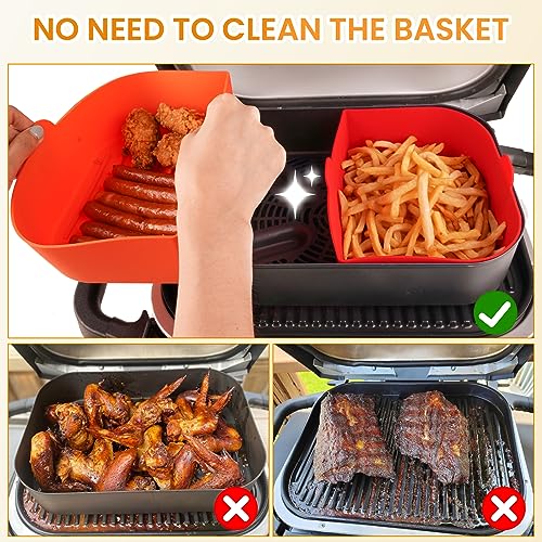 2 Pack Silicone Grill Liners for Ninja OG701 & OG751,for Ninja Woodfire Outdoor Grill Accessories, Reusable Heat Resistant Nonstick Grill Basket liners 8.9" x 6.3" - Grill Parts America