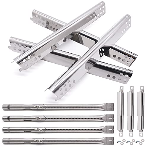 Grill Replacement Parts for Charbroil 463344015, 463343015, 463433016, 463240015, 463432215 Gas Grill, Stainless Steel Heat Plate Shields, Crossover Tubes Grill Burner for Charbroil 4 Burner Grill - Grill Parts America
