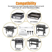 RUSFOL 3-IN-1 Stainless Steel Griddle Spatula Holder with Mesh Screen Grease Gate and 3 Magnetic Hooks for 28"/36" Blackstone Griddles, Flat Top Griddle BBQ Accessories, Free from Drill&Easy install - Grill Parts America