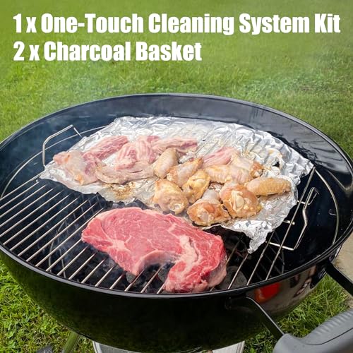 Charcoal Basket Briquet Holders/Ash Catcher and One-Touch Cleaning System Accessories for 22-1/2" Weber Kettle Grill 7403,7444 Replacement Parts for Weber Charcoal, Master Touch Series Grills - Grill Parts America