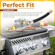 ETERMETA Natural Gas Conversion Kit Regulator Compatible with Kitchen Aid 710-0003 Gas Grill with Hose 1/2" Male Flare Fitting Replace 3030 CNG 4.0" & LP 10" - Grill Parts America