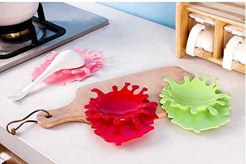 Spoon Rest Holder Silicone Ketchup Shape Holders Splash Spoon Rest by Mustard Kitchen Cooking Aid Cup Holder Creative Gift - Grill Parts America