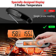 ThermoPro TP610 Digital Meat Thermometer for Cooking, Rechargeable Instant Read Food Thermometer with Rotating LCD Screen, Waterproof Cooking Thermometer with Alarm for Grilling, Smoker, BBQ, Oven - Grill Parts America