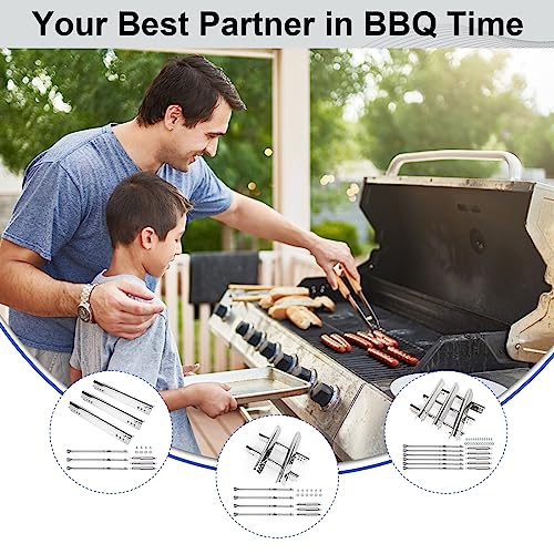 Barbqtime Grill Replacement Parts for Charbroil Advantage Series Grill, 14.38" Grill Burner & Heat Plate for 3 Burner Char-Broil Grill 463343015, 463335115, 463436815, Char Broil Grill Parts Set - Grill Parts America