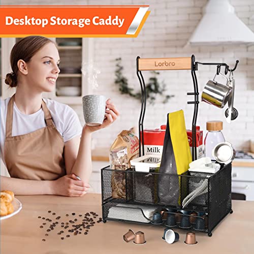 Lorbro Large Grill Utensil Caddy with Drawer, Picnic Camping Caddy with Paper Towel Holder, BBQ Organizer for Grilling Tool, Ideal Organizer for Picnic Condiment and Outdoor Griddle Accessories - Grill Parts America