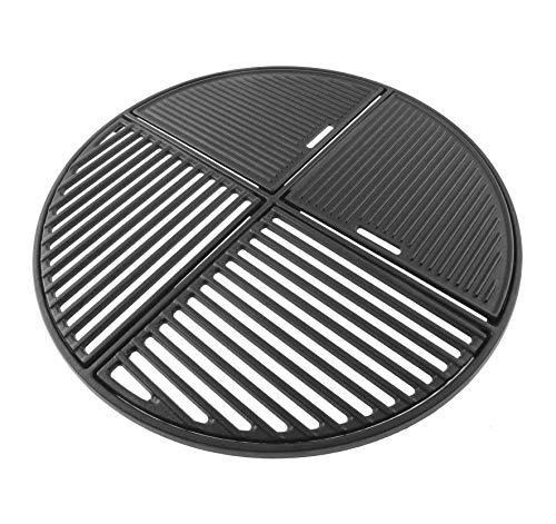21.5” Cast Iron Grill Grate for Weber Original Kettle Premium 22" Charcoal Grill and Smokers, Replacement for Weber 22" Performer Premium Grill, Two types of cooking surfaces, Modular Fits 22" Grills - Grill Parts America