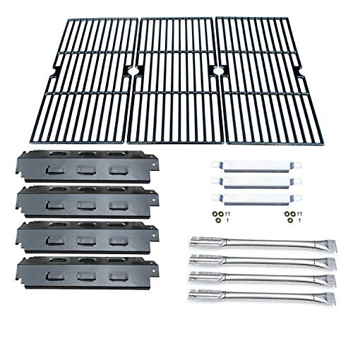 Direct Store Parts Kit DG158 Replacement for Charbroil 463420507, 463420509, 463460708,463460710 Gas Grill(SS Burner+SS Carry-Over Tubes+Porcelain Steel Heat Plate+Porcelain Cast Iron Cooking Grid) - Grill Parts America