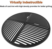 21.5” Cast Iron Grill Grate for Weber Original Kettle Premium 22" Charcoal Grill and Smokers, Replacement for Weber 22" Performer Premium Grill, Two types of cooking surfaces, Modular Fits 22" Grills - Grill Parts America