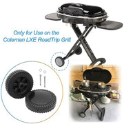 BBQration 2-Pack Grill Wheel and Hardware Replacement for Coleman LXE Roadtrip Grill, 6-inch Grill Wheel for Coleman Grill Roadtrip LXE ‎9949-2401 2000005493 2000006921 2000010225 2000010585 and More - Grill Parts America