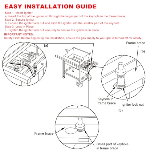 SafBbcue Igniter Kit 7509 for Weber Spirit Genesis (pre-2002) Grills,Platinum I and II Genesis 1000 to 5500 Genesis Silver and Gold (pre-2002) Grills,Replace Weber #7509 Igniter Part - Grill Parts America