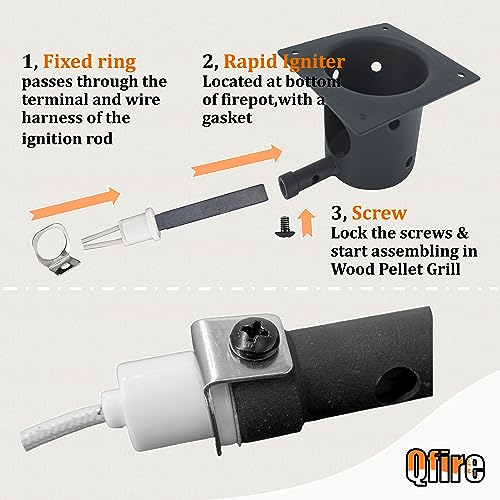 Black Fire Burn Pot and Hot Rod Rapid Igniter Kit 20751 Replacement For Most of Traeger/Z Gills/Pit Boss AC Wood Pellet Grill and Smoker - Grill Parts America