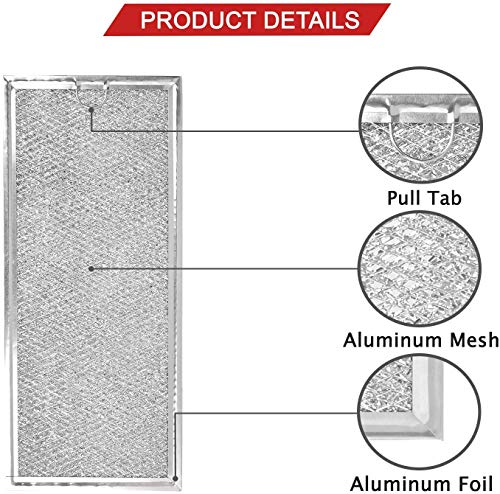 Microwave Grease Filter Compatible with Whirlpool and GE Microwaves 2 Pack Approx 13" x 6" - Grill Parts America