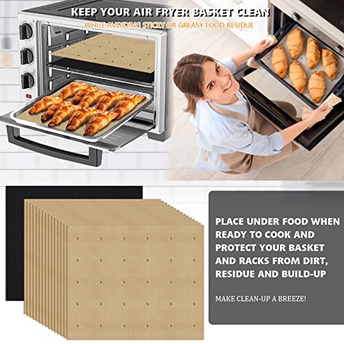 WMKGG 100 PCS Air Fryer Oven Liners, 13 x 12 inch Perforated Rectangular Air Fryer Parchment Paper Disposable Liners for Ninja Foodi Air Fryer, XL Air Fryer, Cuisinart, Breville Toaster Oven - Kitchen Parts America