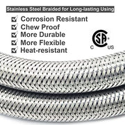 NQN Upgraded 6 FT Stainless Braided Propane Regulator Hose with Gauge, QCC1 Propane Adapter Hose Regulator for 20lb Tank with Elbow Adaptor, Replacement Part for Blackstone Weber LP Gas Grill Heater - Grill Parts America