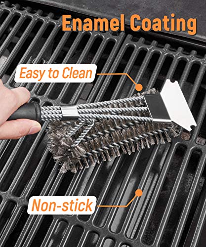 SHINESTAR 17'' x 9 1/2" Grill Grates for Charbroil Tru Infrared 463242716, 463276016, 463242715, Nexgrill 720-0882A, Lowe's 639322, Porcelain-enameled Cast-Iron Cooking Grid, Set of 3 - Grill Parts America