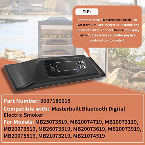 9907180015 Controller Compatible with Masterbuilt Bluetooth Digital Electric Smoker, Digital Control Panel Replacement Part for: MB20074719, MB20073519, MB26073519, MB20073119, MB25073519 - Grill Parts America