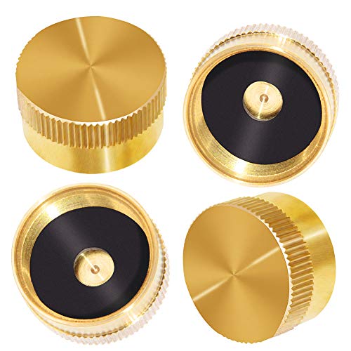 Joywayus 4Pcs Solid Brass Refill Propane Bottle Cap Universal for All 1 LB Gas Tank Cylinder Sealed Protect Cap - Grill Parts America