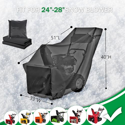 IC ICLOVER Snow Blower Cover, Universal fit Two Stage Snow Thrower Cover, Heavy Duty 600D Polyester Fabric Waterproof, Sun UV Dust Snow Proof, with Drawstring & Windproof Buckles, Outdoor Protection - Grill Parts America