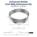 IULULU BBQ Rotisserie 22.5-Inch Kettle-Stainless Steel Grill Rotisseriee Ring Kits for Weber CharcoalGrills with Motor, Forks, Extendable Spit Rod (27"-40"), Silver - Grill Parts America