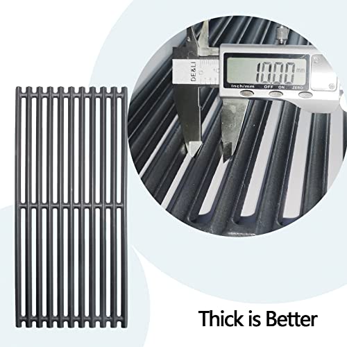 Hongso 17 inch Top Piece Cast Iron Grates for Charbroil Professional, Signature and Commercial Series Tru-Infrared 3 Burner Models, 463242515 466242515 466242516 463367016 463242516, G466-0025-W1A - Grill Parts America