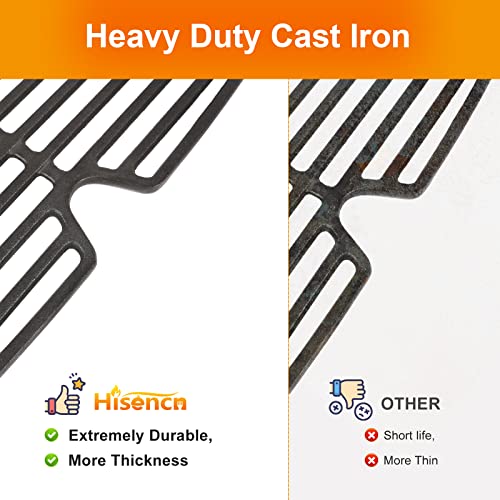 Hisencn Grill Cooking Grates for Nexgrill 820-0072 Fortress 2-Burner Table Top Portable Propane Gas Grill, Cast Iron Grill Grid Replacement Parts Outdoor BBQ Repair Kit (2 Pack) - Grill Parts America