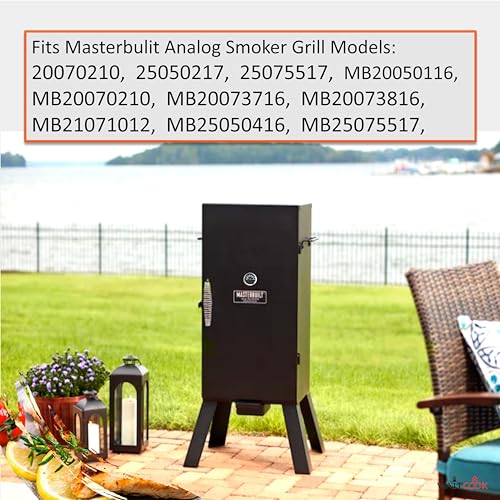 2-Pack Grill Thermometer Temperature Gauge Replacement for Masterbuilt MB20070210/20070210 mes 35b Analog Electric Smoker Grill - Grill Parts America