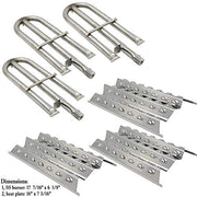 Hisencn Replacement Stainless Steel Parts for Perfect Flame 3019L, Perfect Flame 3019LNG Gas Grill Models Stainless Steel Replacement Grill Burner & Heat Plate Repair Kit - Grill Parts America