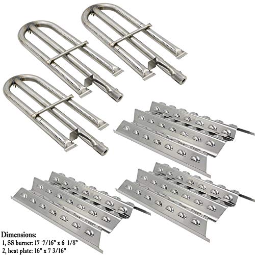 Hisencn Replacement Stainless Steel Parts for Perfect Flame 3019L, Perfect Flame 3019LNG Gas Grill Models Stainless Steel Replacement Grill Burner & Heat Plate Repair Kit - Grill Parts America