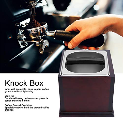 Coffee Knock Disposal Box Grounds Container Waste Bin espresso Machine Parts Coffee Shop Accessory with Wood Base for Home Kitchen Bar(Large) - Kitchen Parts America