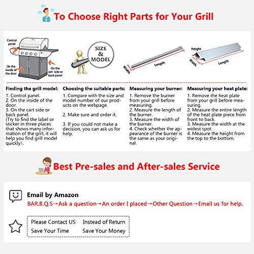 Hisencn Grill Replacement Parts for Kenmore 146.34611410 146.46372610 146.10016510 146.34461410 146.16198211 146.23673310 146.16142210 146.46366610 146.1001751 146.4636561-304 Stainless Steel - Grill Parts America
