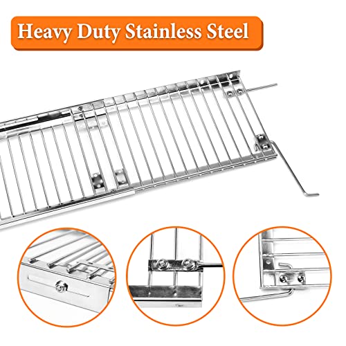 Utheer 18''-33'' Adjustable Grill Warming Rack for Charbroil 3&4&6 Burner Grill 463276517 463244819 466347017 463275517 463238218 Stainless Steel Warming Grate Replacements,G560-0004-W1 G432-0001-W1 - Grill Parts America