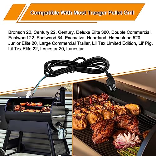 YAOAWE 6 Ft Power Cord Kit For Traeger, Pit Boss Pellet Grills Replacement Part For Camp Chef And Z Grill Pellet Grills Ele203 Kit0089 16786 YAOAWE 6 Ft Power Cord Kit For Traeger, Pit Boss Pellet Grills Replacement Part For Camp Chef And Z Grill Pellet Grills Ele203 Kit0089 16786
