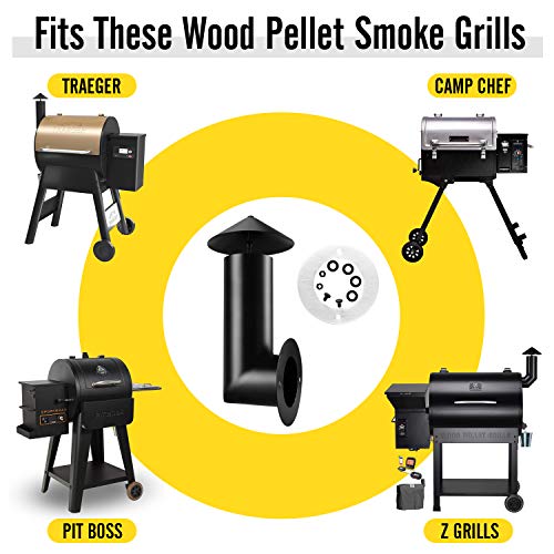 WADEO Pellet Grill Smoke Stack Replacement for Pit Boss, Traeger, Camp Chef and Other Pellet Grills Smokers - Grill Parts America