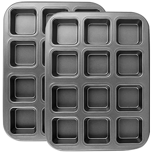 Beasea Brownie Baking Pan 2 Set 12 Square Cavity