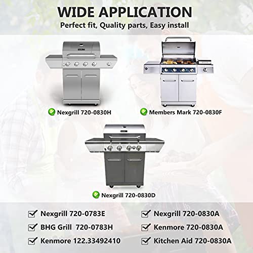 Criditpid Replacement Parts for Nexgrill 720-0830H 720-0830D, Members Mark 720-0830F, BHG 720-0783H Grill, Heat Plate Shields Grill Burners Igniter for Nexgrill 4 Burner 720-0830H Home Depot - Grill Parts America
